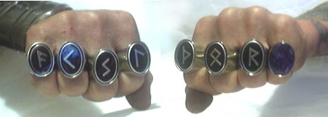 axelthor spelled in runes 7 - 25mm sterling silver rings