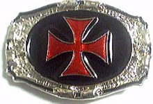 red and black chopper cross buckle